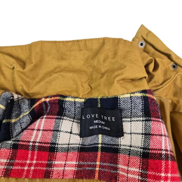 Womens Love Tree Jacket Size Medium Mustard Utility Cotton Lined - Picture 7 of 7